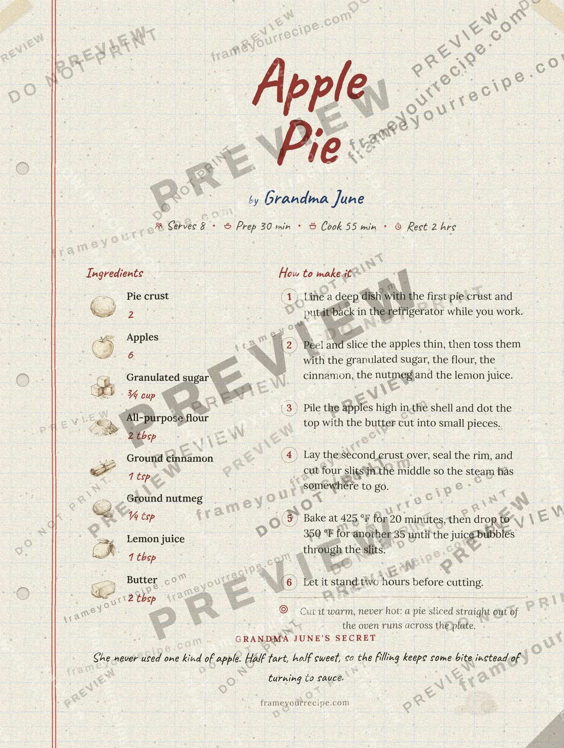 Apple Pie in the Family notebook style