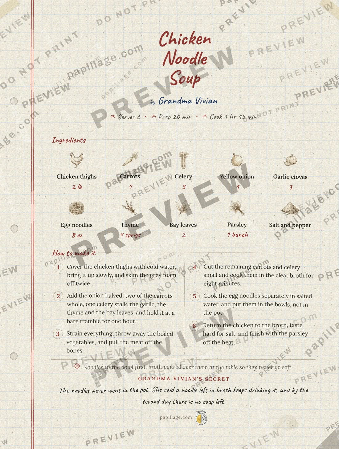 Chicken Noodle Soup in Family notebook, top banner layout