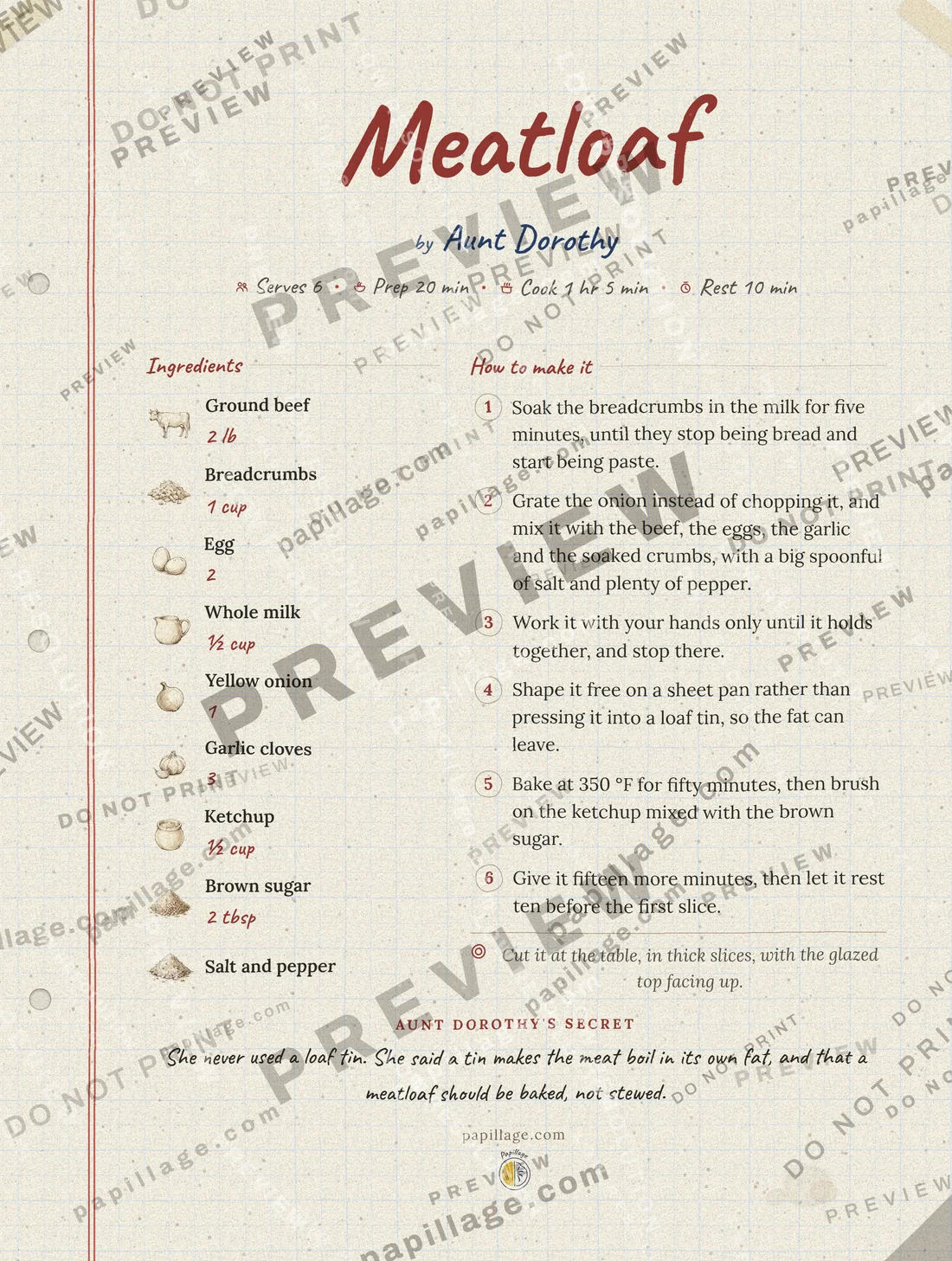 Meatloaf in the Family notebook style