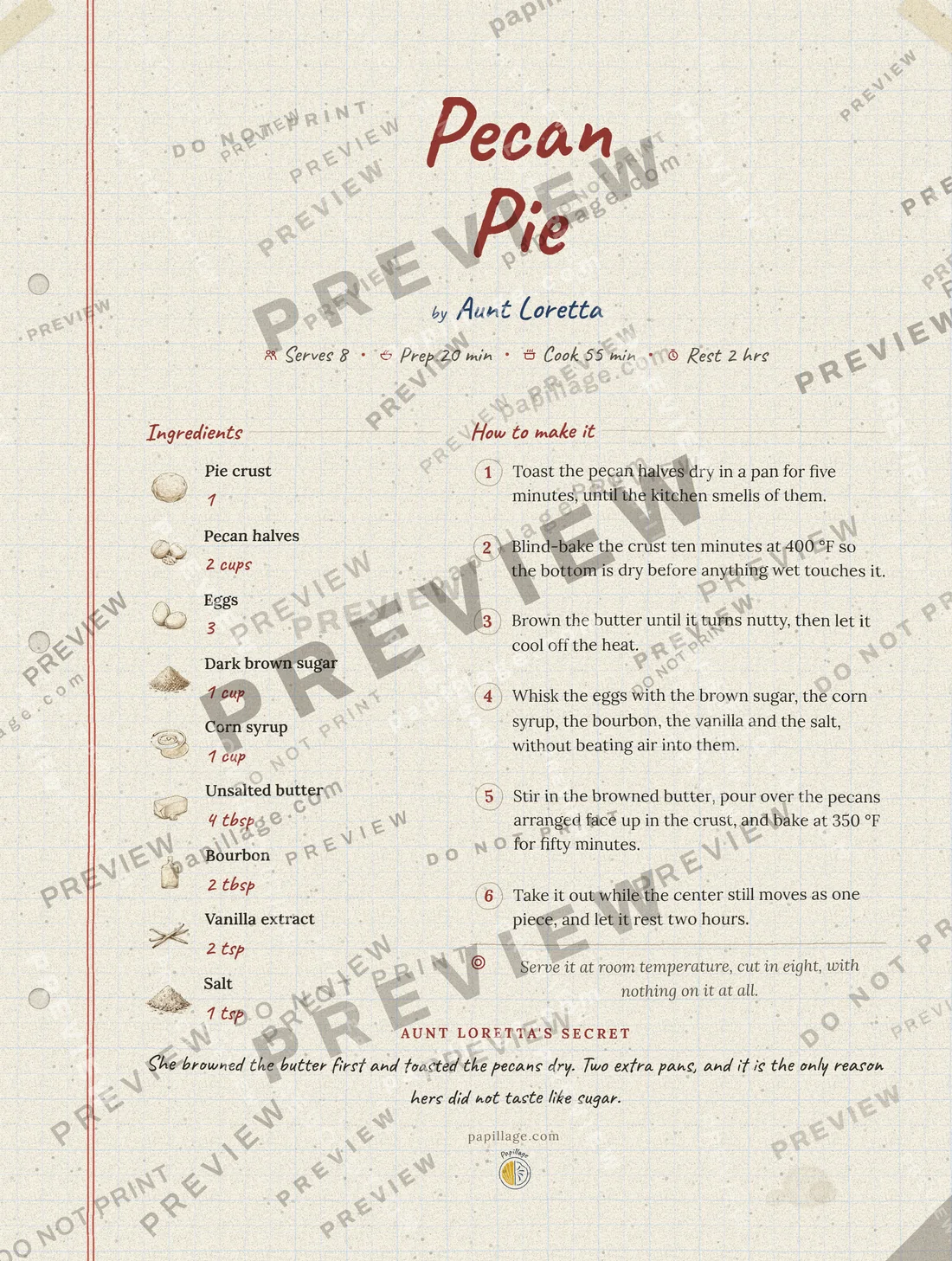 Pecan Pie in the Family notebook style