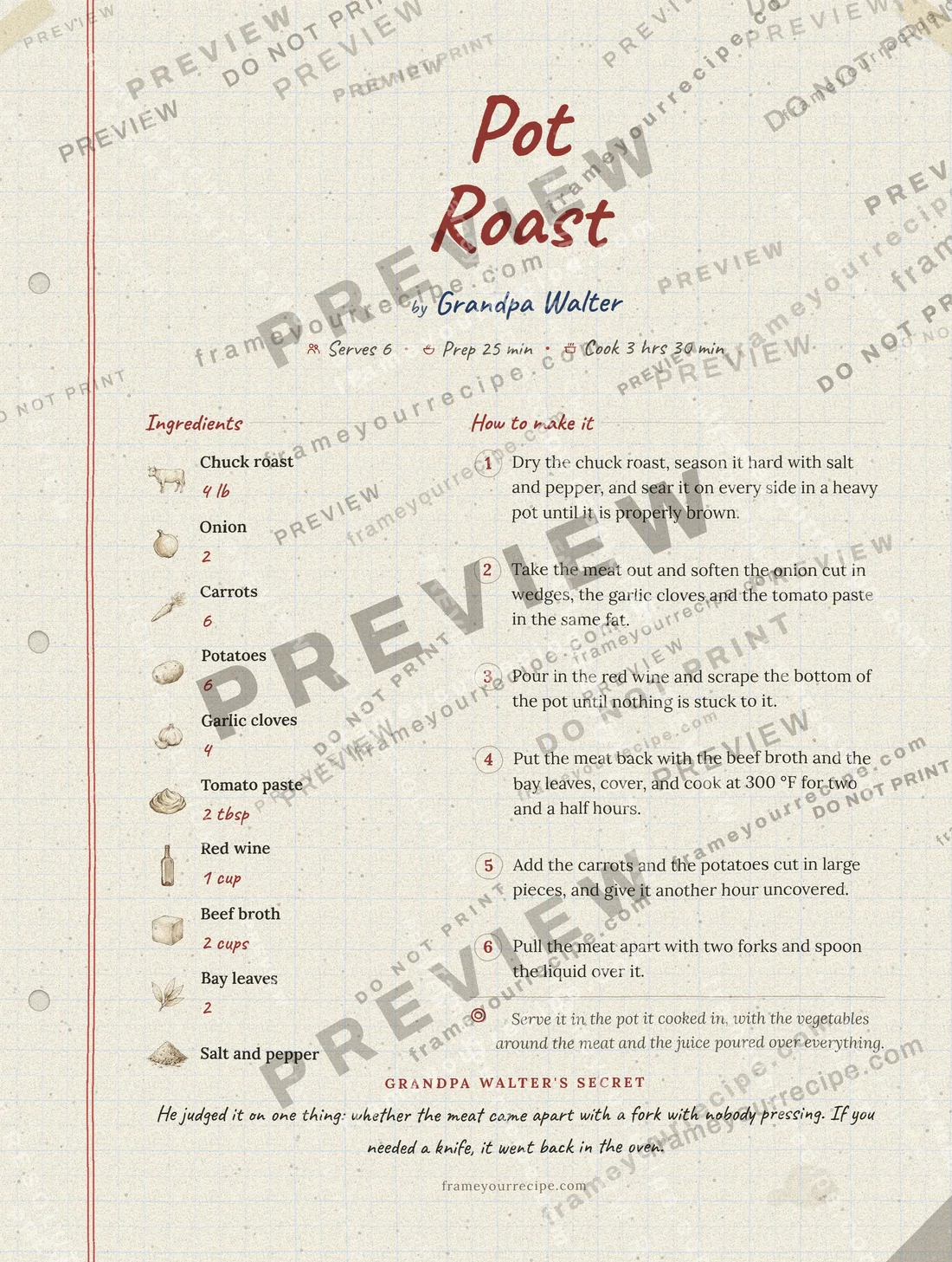 Pot Roast in the Family notebook style