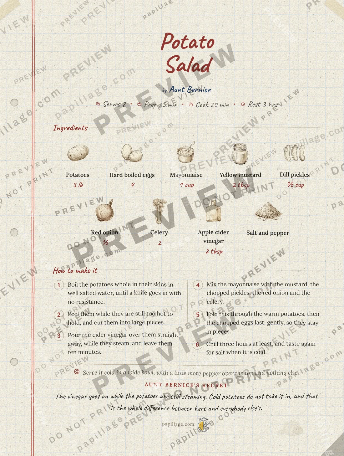 Potato Salad in Family notebook, top banner layout