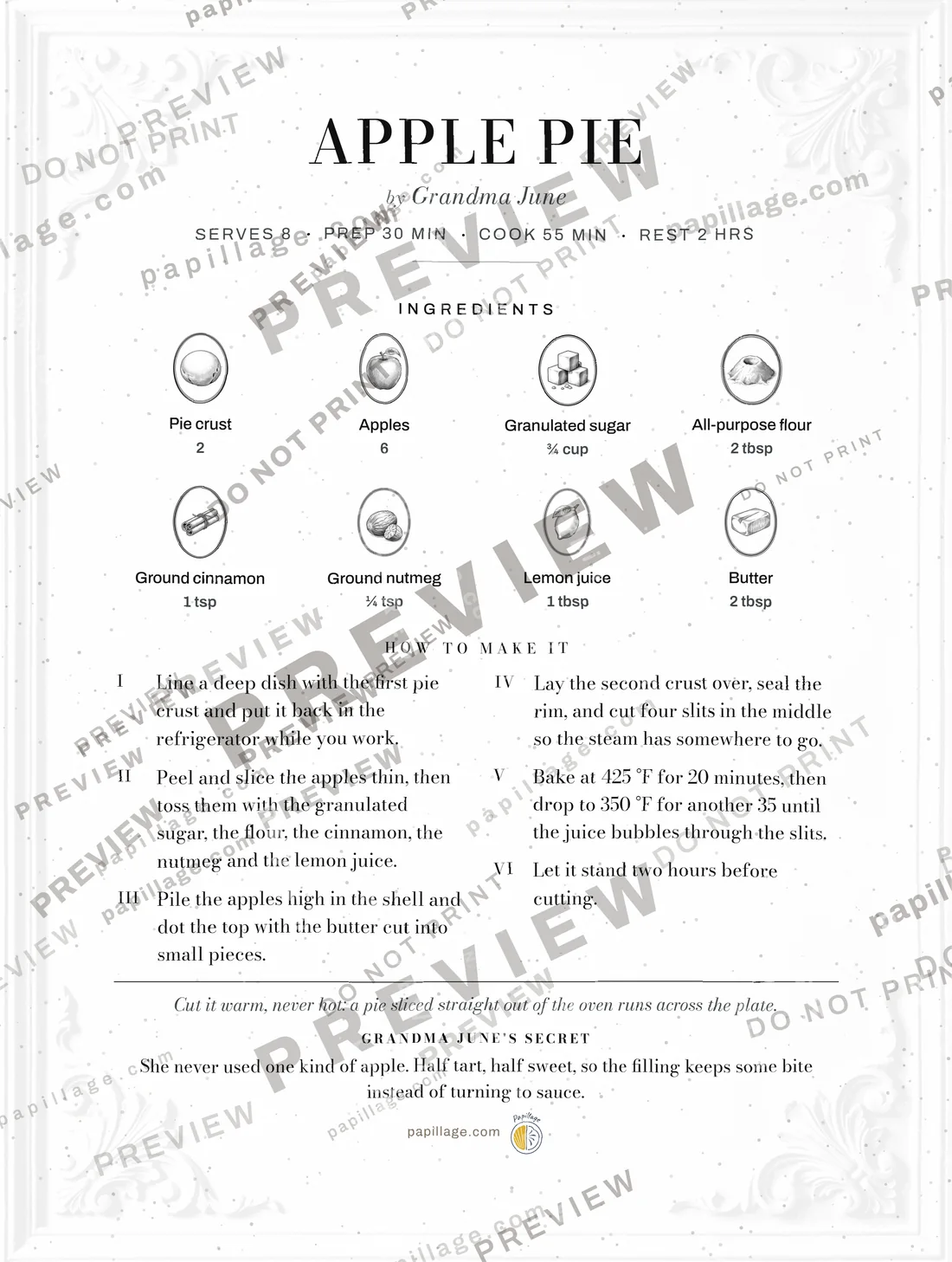 Apple Pie in Chic, top banner layout