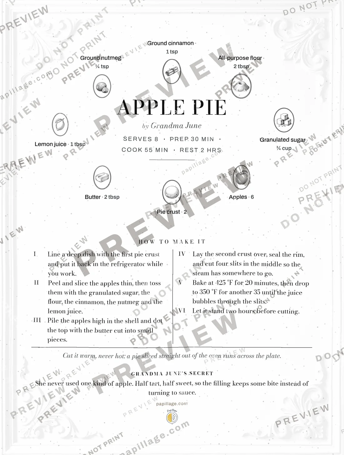 Apple Pie in Chic, wreath layout