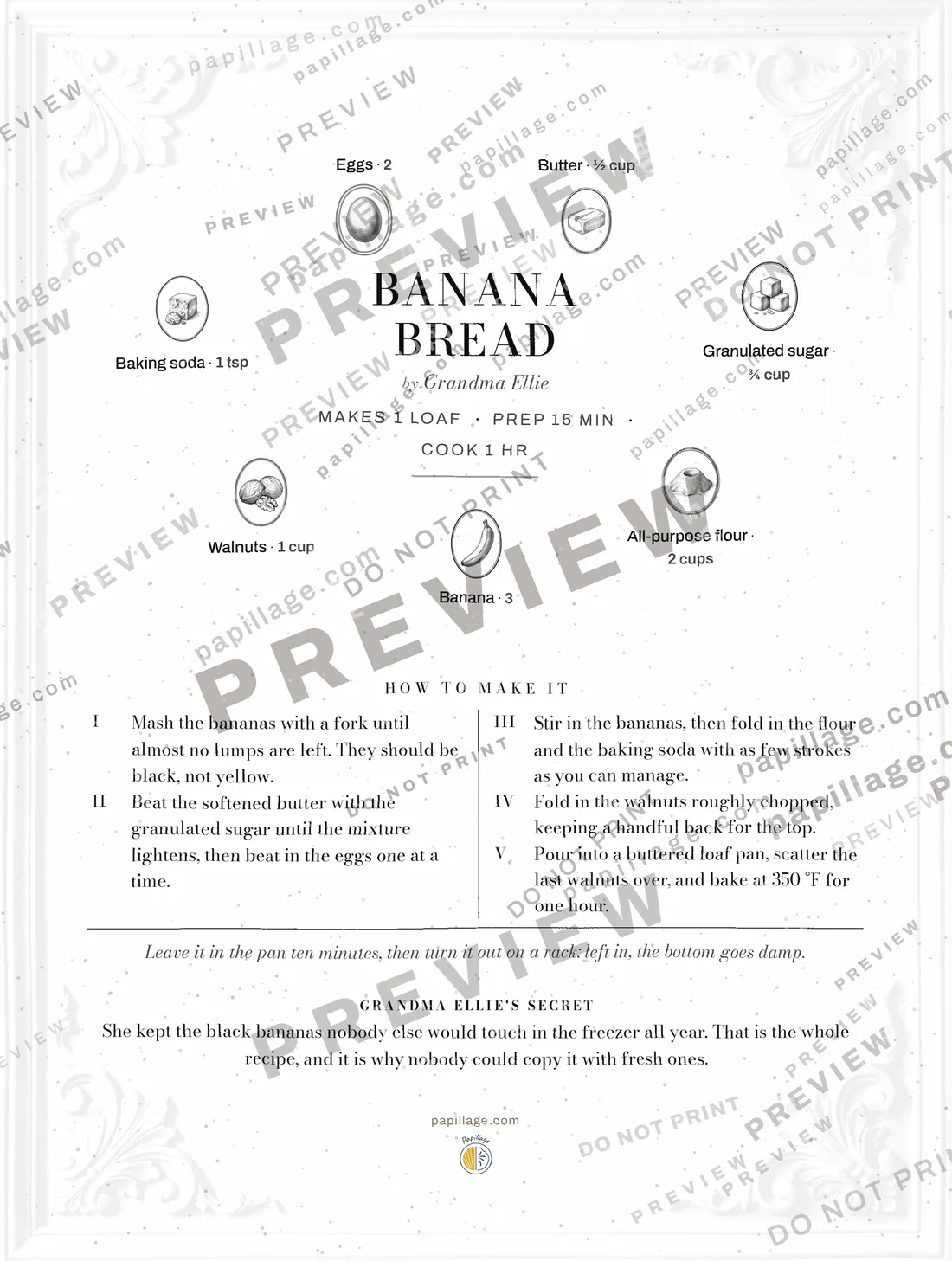 Banana Bread in Chic, wreath layout