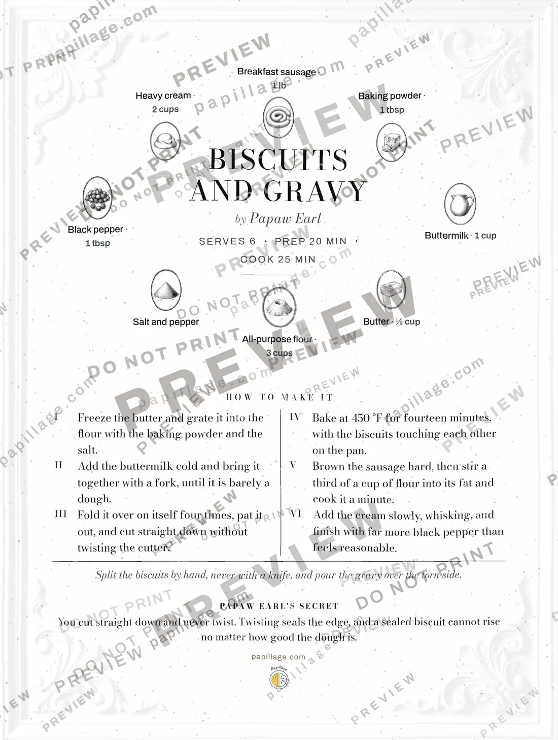 Biscuits and Gravy in Chic, wreath layout