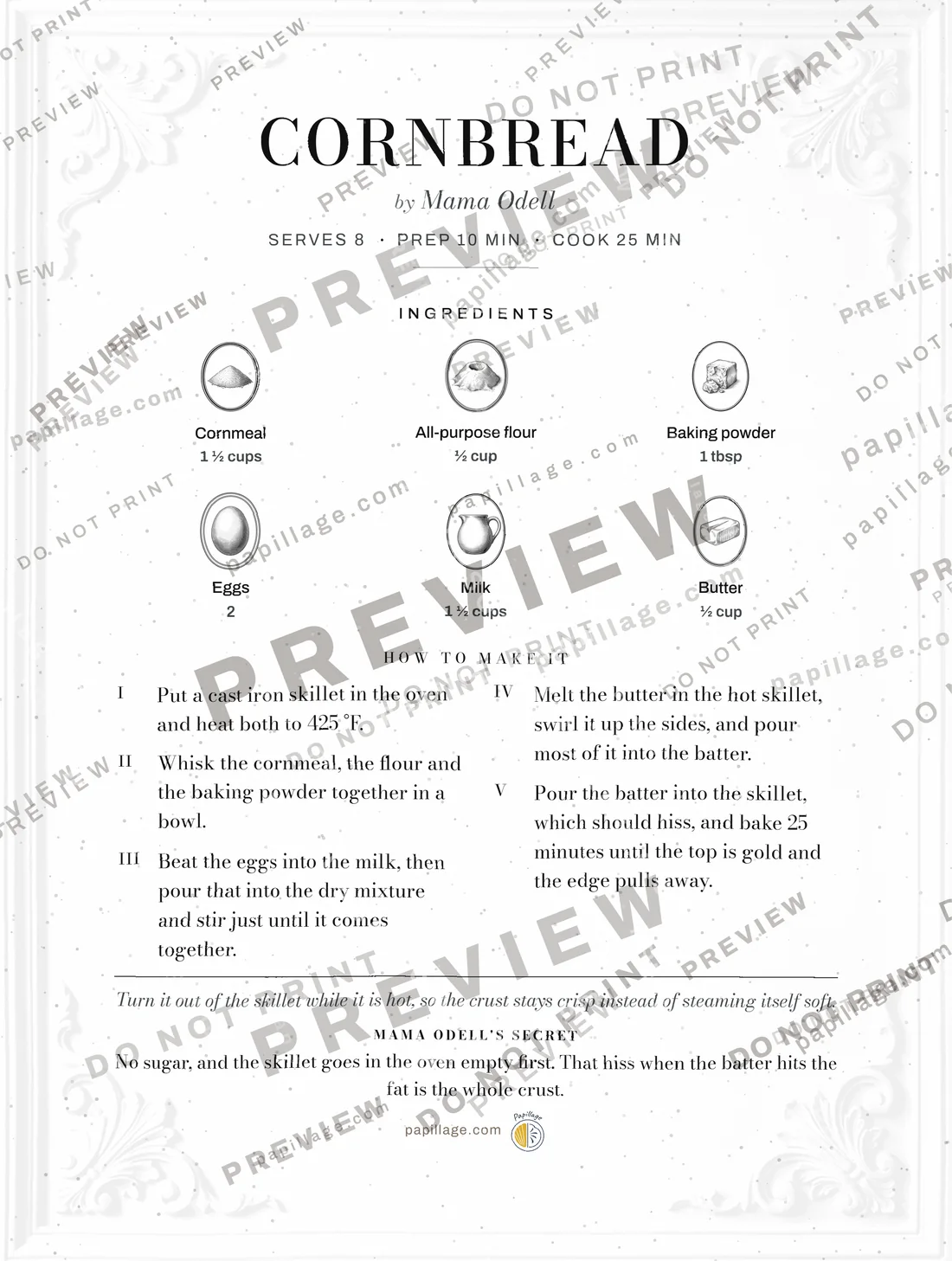 Cornbread in Chic, top banner layout