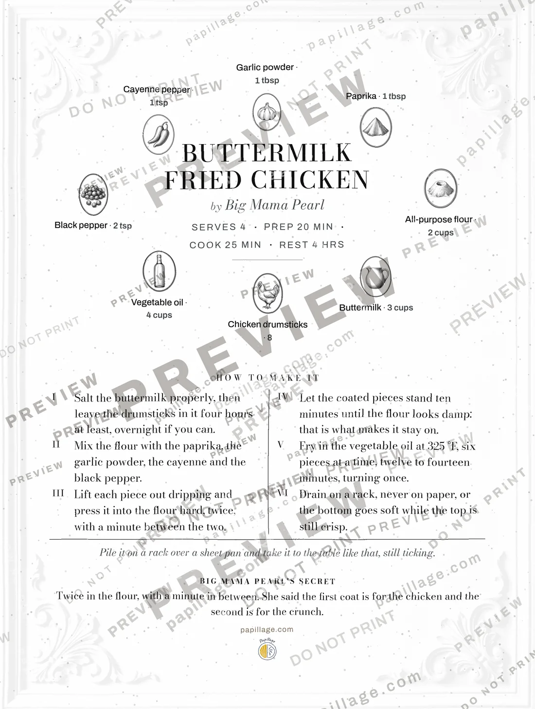 Buttermilk Fried Chicken in Chic, wreath layout