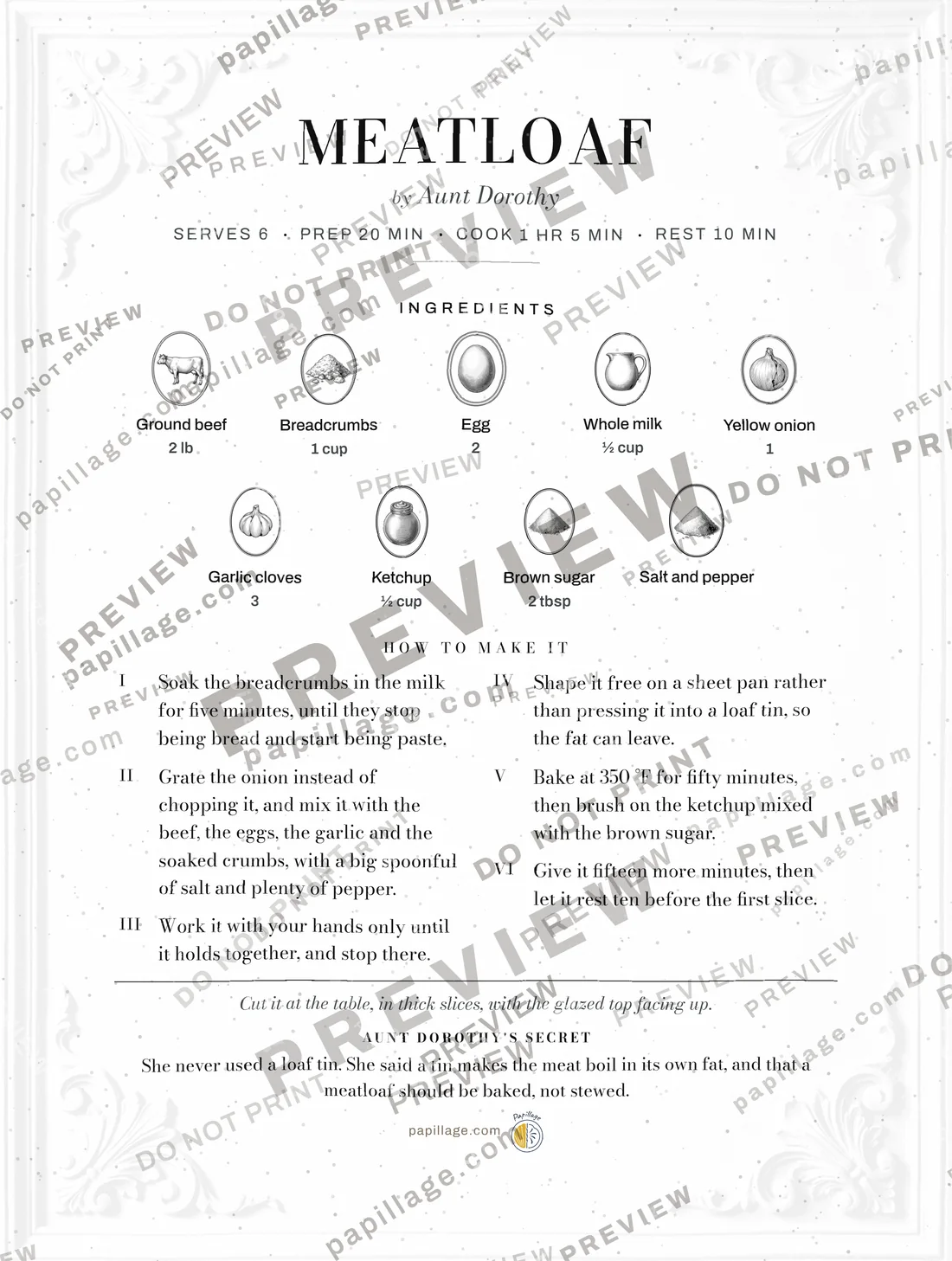 Meatloaf in Chic, top banner layout