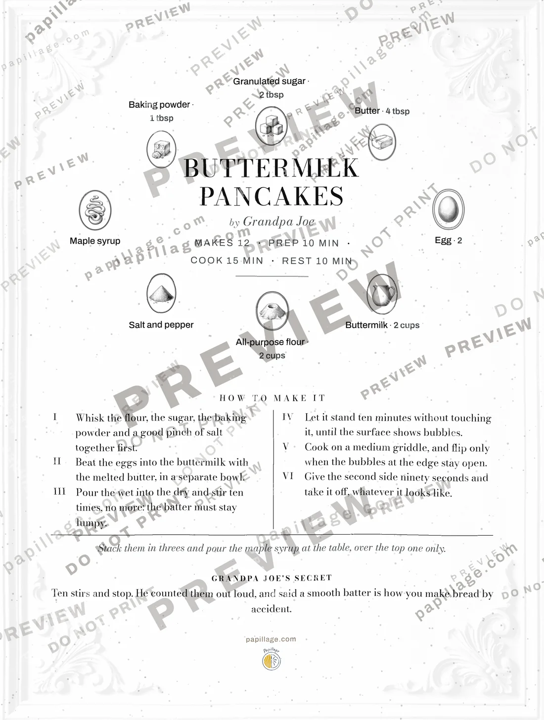 Buttermilk Pancakes in Chic, wreath layout