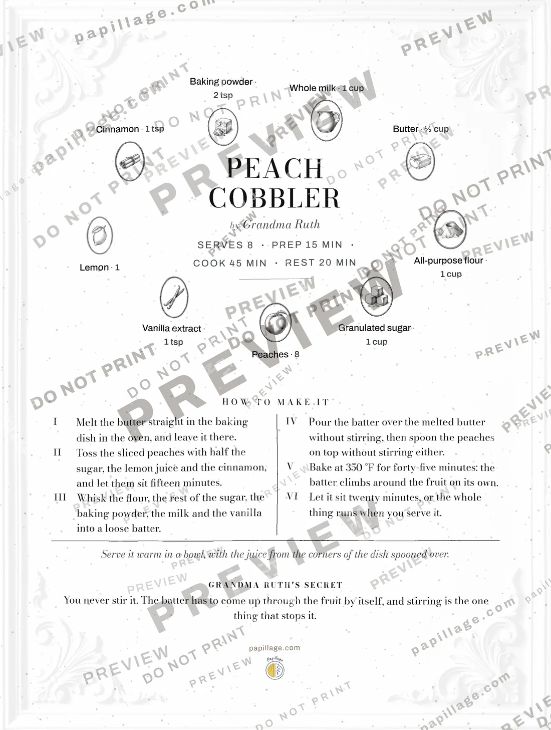Peach Cobbler in Chic, wreath layout