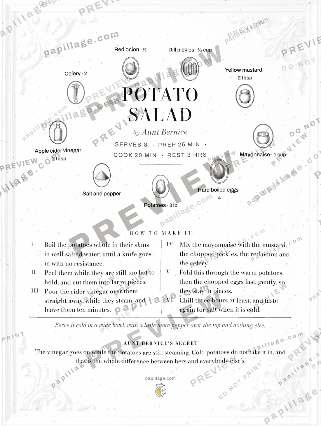 Potato Salad in Chic, wreath layout