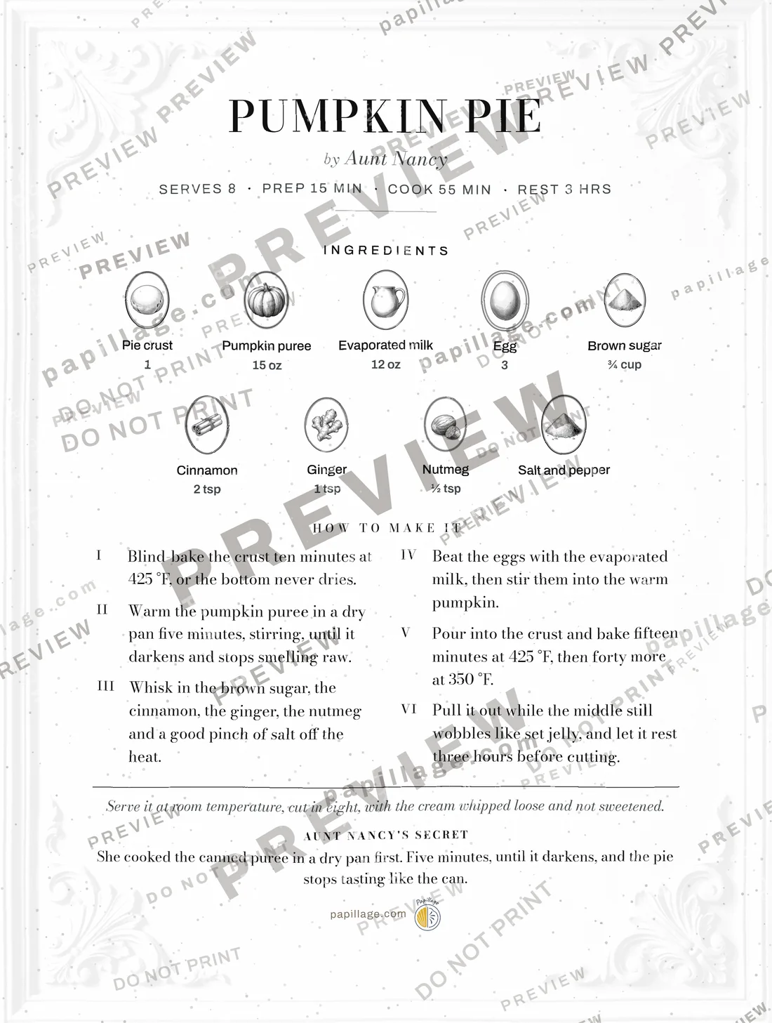 Pumpkin Pie in Chic, top banner layout