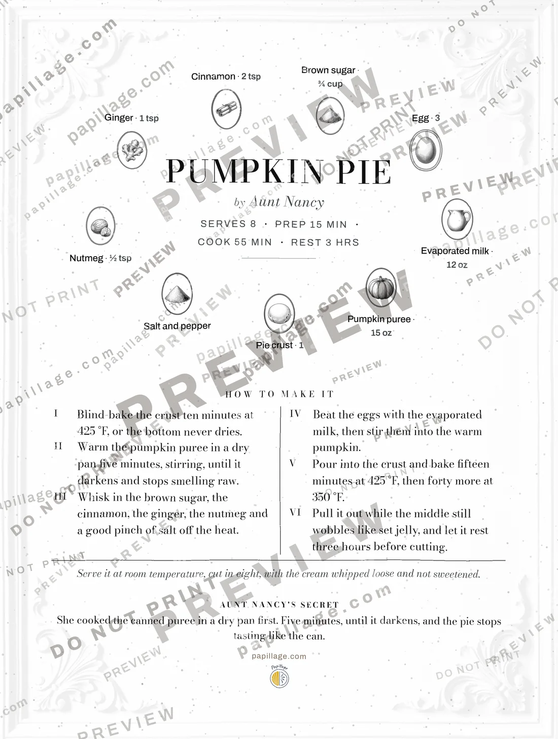 Pumpkin Pie in Chic, wreath layout